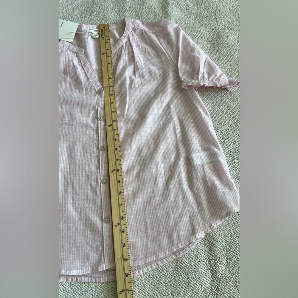 BeachLunchLounge Gia Top - Button Down Shirt - French Rose - Size: Small - Picture 11 of 13